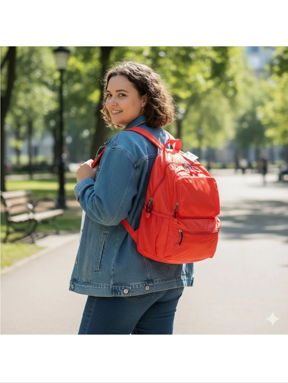 Convertible Backpack Red Folds Pouch Zipper Pocket Rip Stop Travel Lightweight